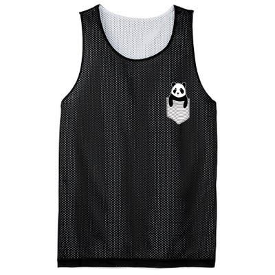 Cute Panda Pocket Mesh Reversible Basketball Jersey Tank