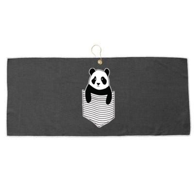 Cute Panda Pocket Large Microfiber Waffle Golf Towel