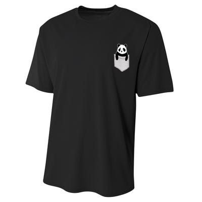 Cute Panda Pocket Performance Sprint T-Shirt