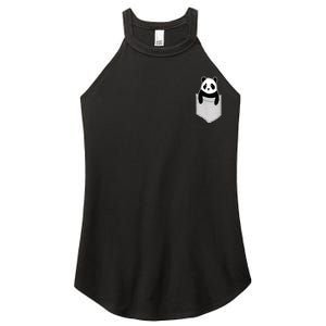 Cute Panda Pocket Women's Perfect Tri Rocker Tank