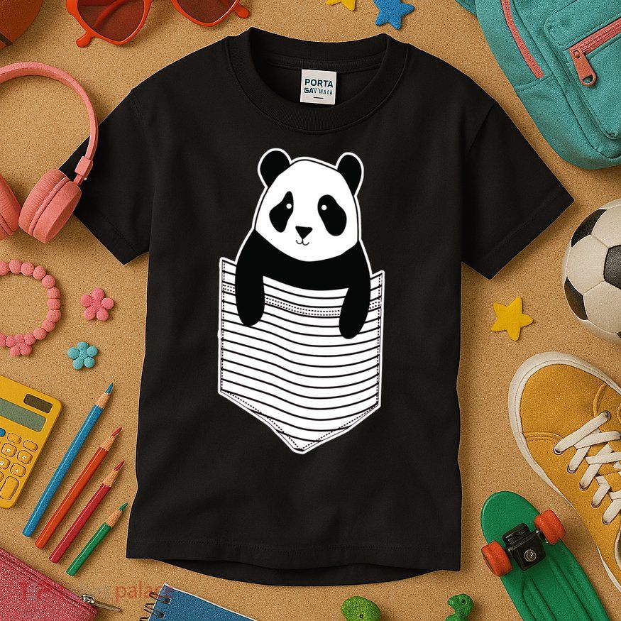 Cute Panda Pocket Kids T-Shirt