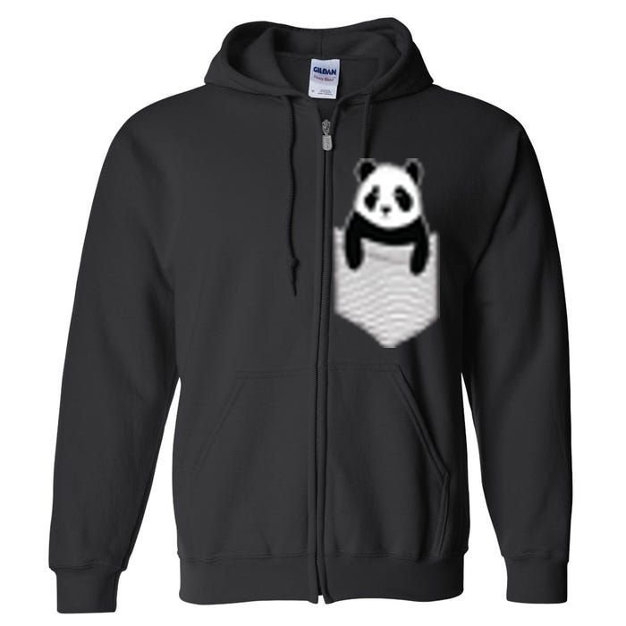 Cute Panda Pocket Full Zip Hoodie