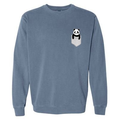 Cute Panda Pocket Garment-Dyed Sweatshirt