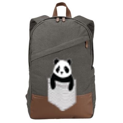 Cute Panda Pocket Cotton Canvas Backpack