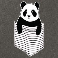 Cute Panda Pocket Cotton Canvas Backpack