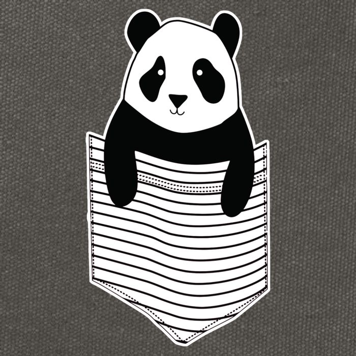 Cute Panda Pocket Cotton Canvas Backpack