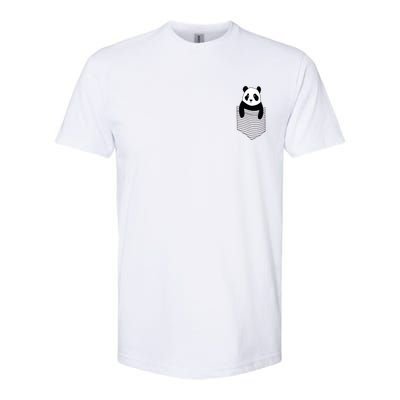 Cute Panda Pocket Softstyle CVC T-Shirt