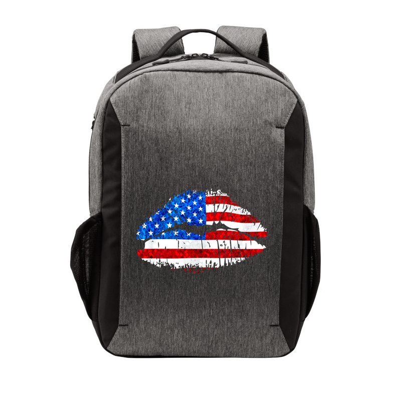 Cute Patriot USA American Flag Lipstick Kiss Vector Backpack
