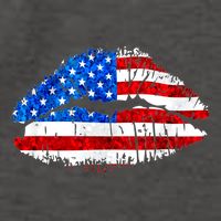 Cute Patriot USA American Flag Lipstick Kiss Vector Backpack