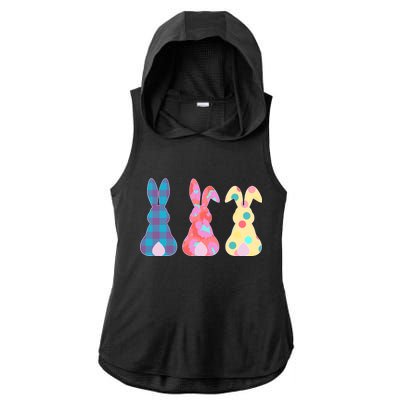 Cute Patterns Easter Bunnies Ladies PosiCharge Tri-Blend Wicking Draft Hoodie Tank