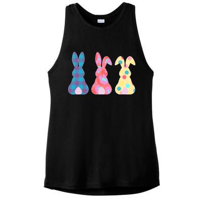 Cute Patterns Easter Bunnies Ladies PosiCharge Tri-Blend Wicking Tank