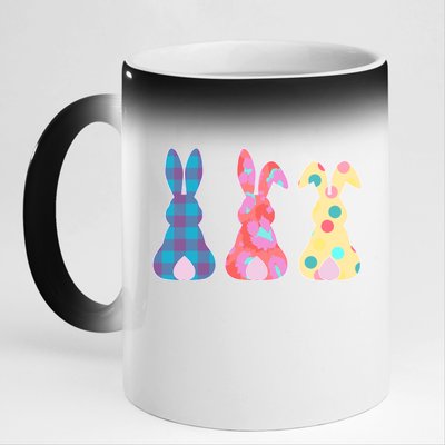 Cute Patterns Easter Bunnies 11oz Black Color Changing Mug