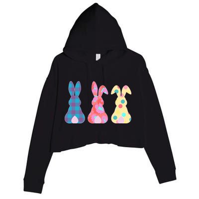 Cute Patterns Easter Bunnies Crop Fleece Hoodie