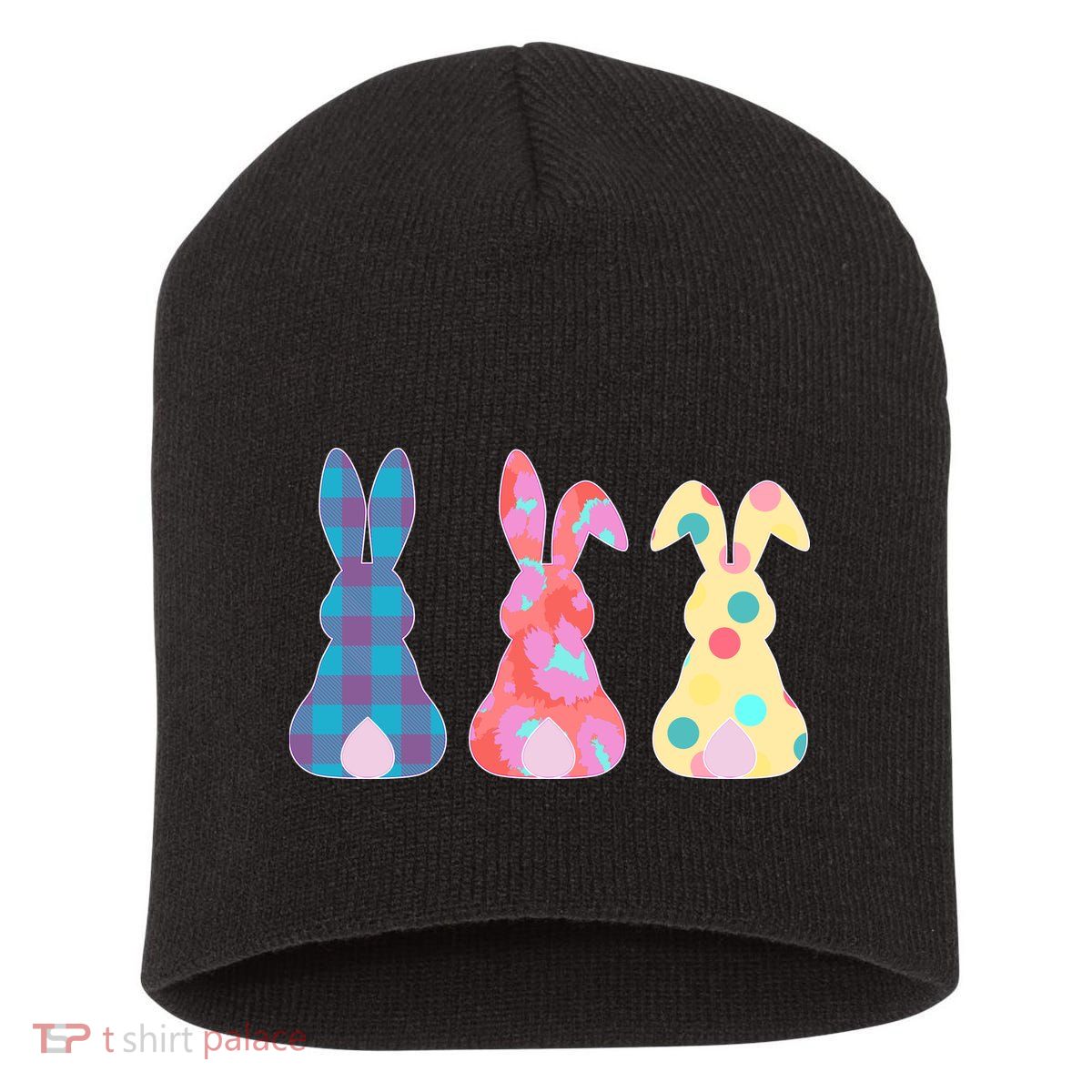 Cute Patterns Easter Bunnies Short Acrylic Beanie