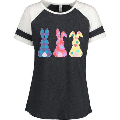 Cute Patterns Easter Bunnies Enza Ladies Jersey Colorblock Tee