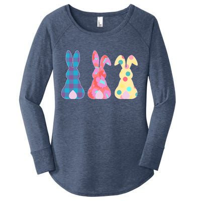 Cute Patterns Easter Bunnies Women's Perfect Tri Tunic Long Sleeve Shirt