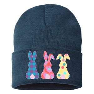 Cute Patterns Easter Bunnies Sustainable Knit Beanie