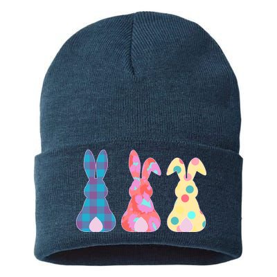 Cute Patterns Easter Bunnies Sustainable Knit Beanie