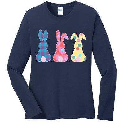 Cute Patterns Easter Bunnies Ladies Long Sleeve Shirt