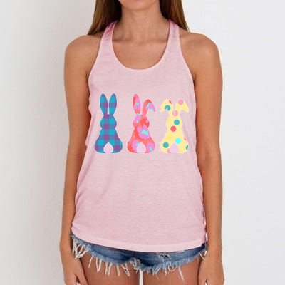 Cute Patterns Easter Bunnies Women's Knotted Racerback Tank