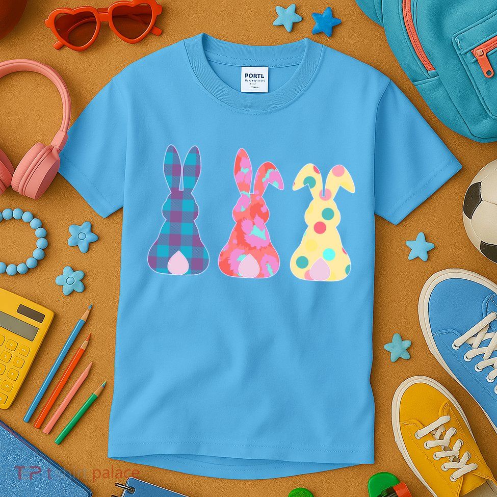 Cute Patterns Easter Bunnies Kids T-Shirt