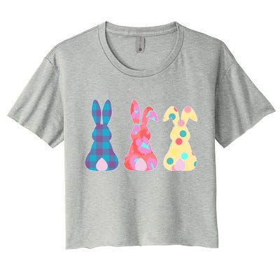 Cute Patterns Easter Bunnies Women's Crop Top Tee