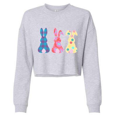 Cute Patterns Easter Bunnies Cropped Pullover Crew