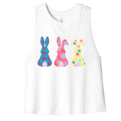 Cute Patterns Easter Bunnies Women's Racerback Cropped Tank