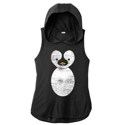 Cute Penguin Ladies PosiCharge Tri-Blend Wicking Draft Hoodie Tank