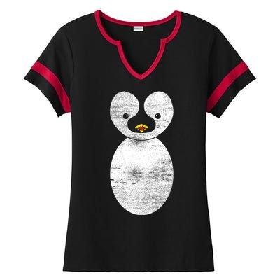 Cute Penguin Ladies Halftime Notch Neck Tee