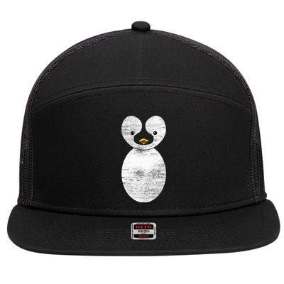 Cute Penguin 7 Panel Mesh Trucker Snapback Hat