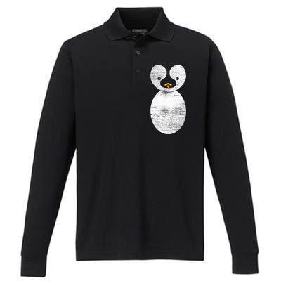 Cute Penguin Performance Long Sleeve Polo