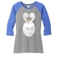 Cute Penguin Women's Tri-Blend 3/4-Sleeve Raglan Shirt