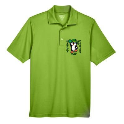 Cute Penguin Happy St Patricks Day Men's Origin Performance Pique Polo