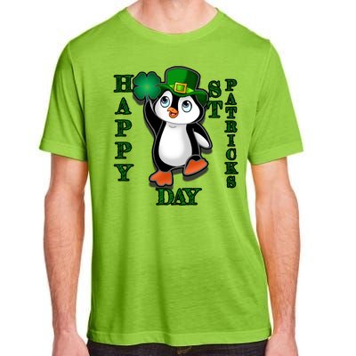 Cute Penguin Happy St Patricks Day Adult ChromaSoft Performance T-Shirt