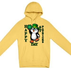 Cute Penguin Happy St Patricks Day Premium Pullover Hoodie