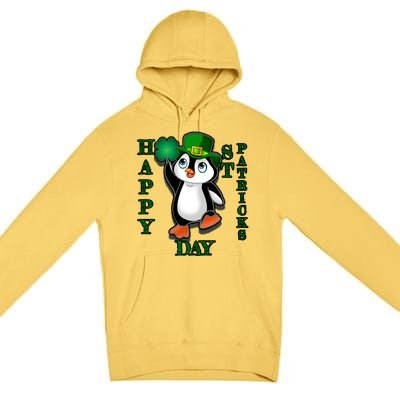 Cute Penguin Happy St Patricks Day Premium Pullover Hoodie