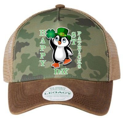 Cute Penguin Happy St Patricks Day Legacy Tie Dye Trucker Hat