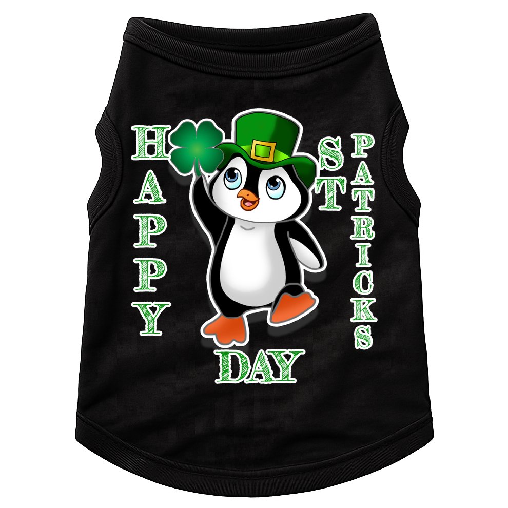 Cute Penguin Happy St Patricks Day Doggie Tank
