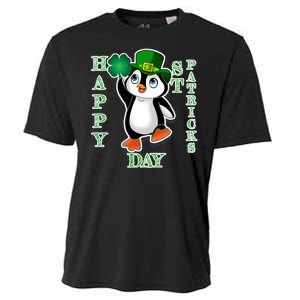 Cute Penguin Happy St Patricks Day Cooling Performance Crew T-Shirt