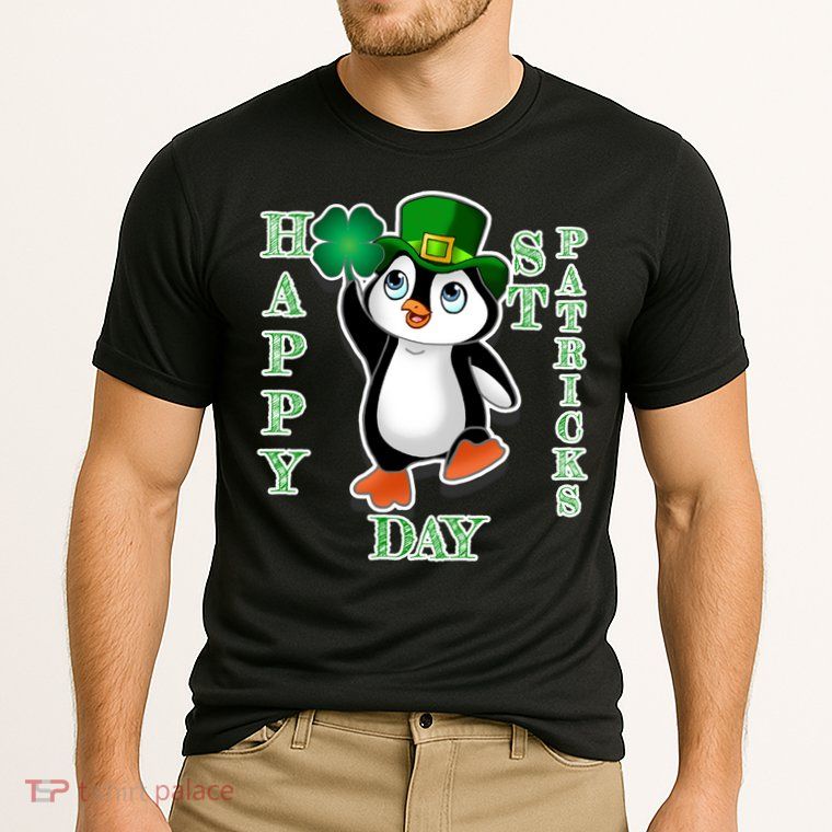 Cute Penguin Happy St Patricks Day Performance Shirt