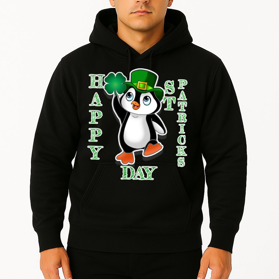 Cute Penguin Happy St Patricks Day Hoodie