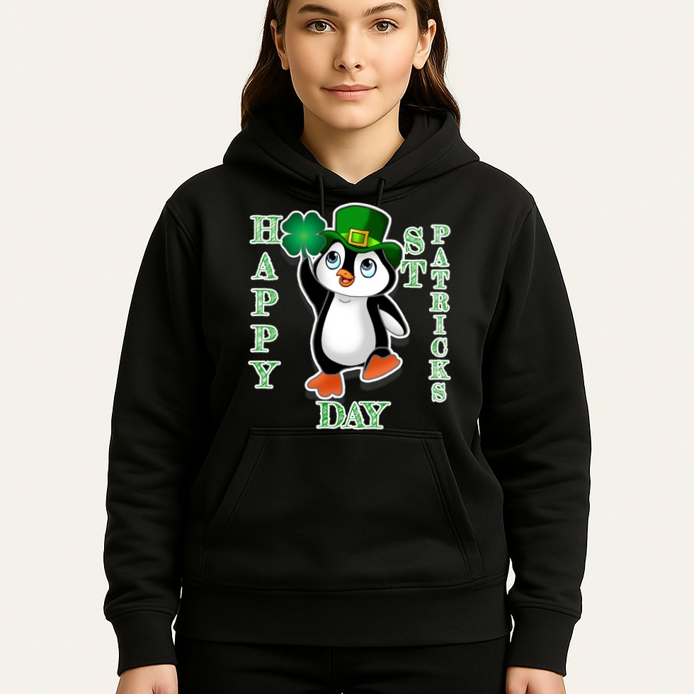 Cute Penguin Happy St Patricks Day Hoodie