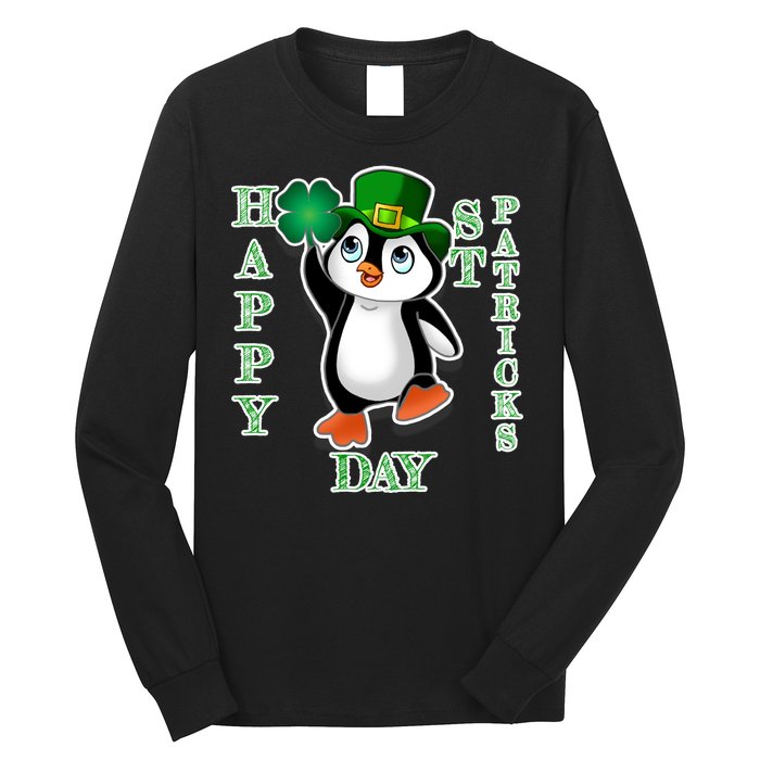 Cute Penguin Happy St Patricks Day Long Sleeve Shirt