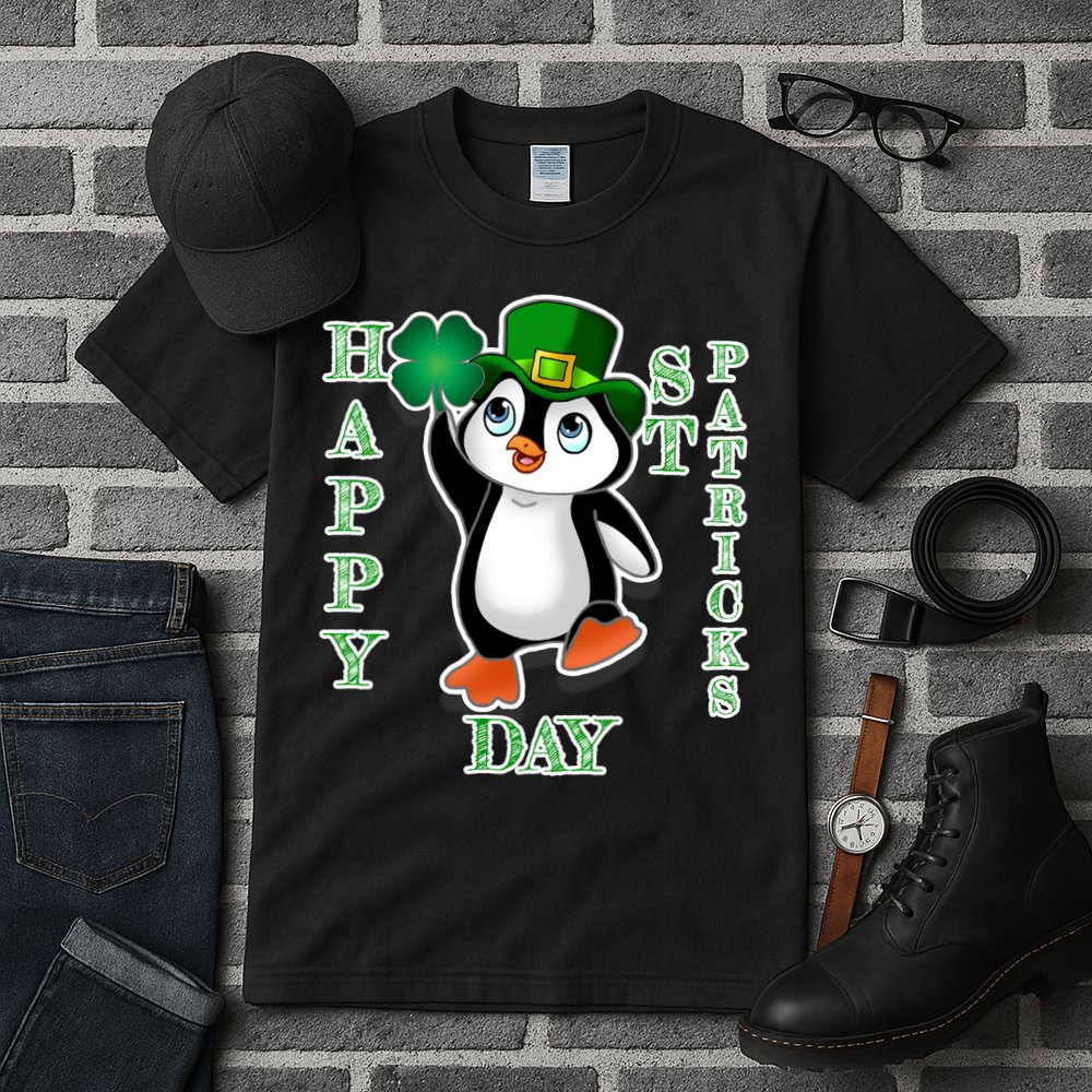 Cute Penguin Happy St Patricks Day Tall T-Shirt
