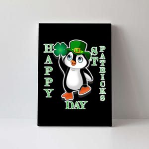 Cute Penguin Happy St Patricks Day Canvas