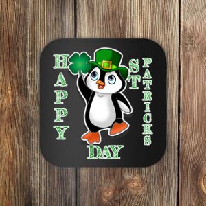 Cute Penguin Happy St Patricks Day Coaster