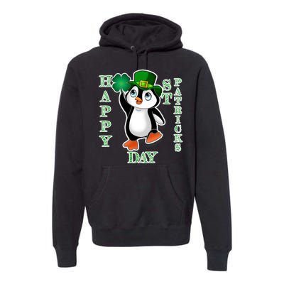 Cute Penguin Happy St Patricks Day Premium Hoodie