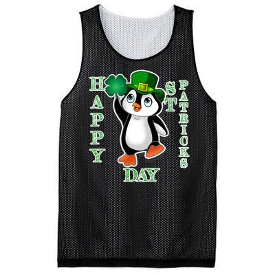 Cute Penguin Happy St Patricks Day Mesh Reversible Basketball Jersey Tank