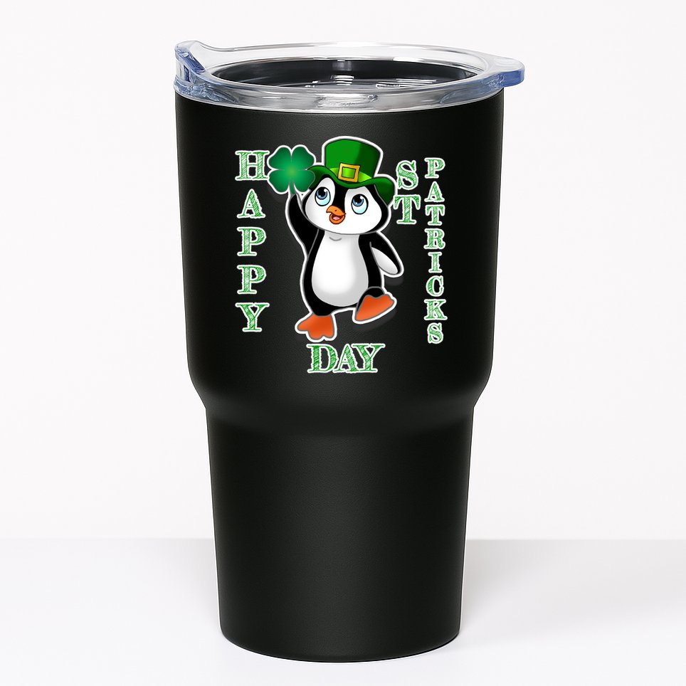 Cute Penguin Happy St Patricks Day Tumbler